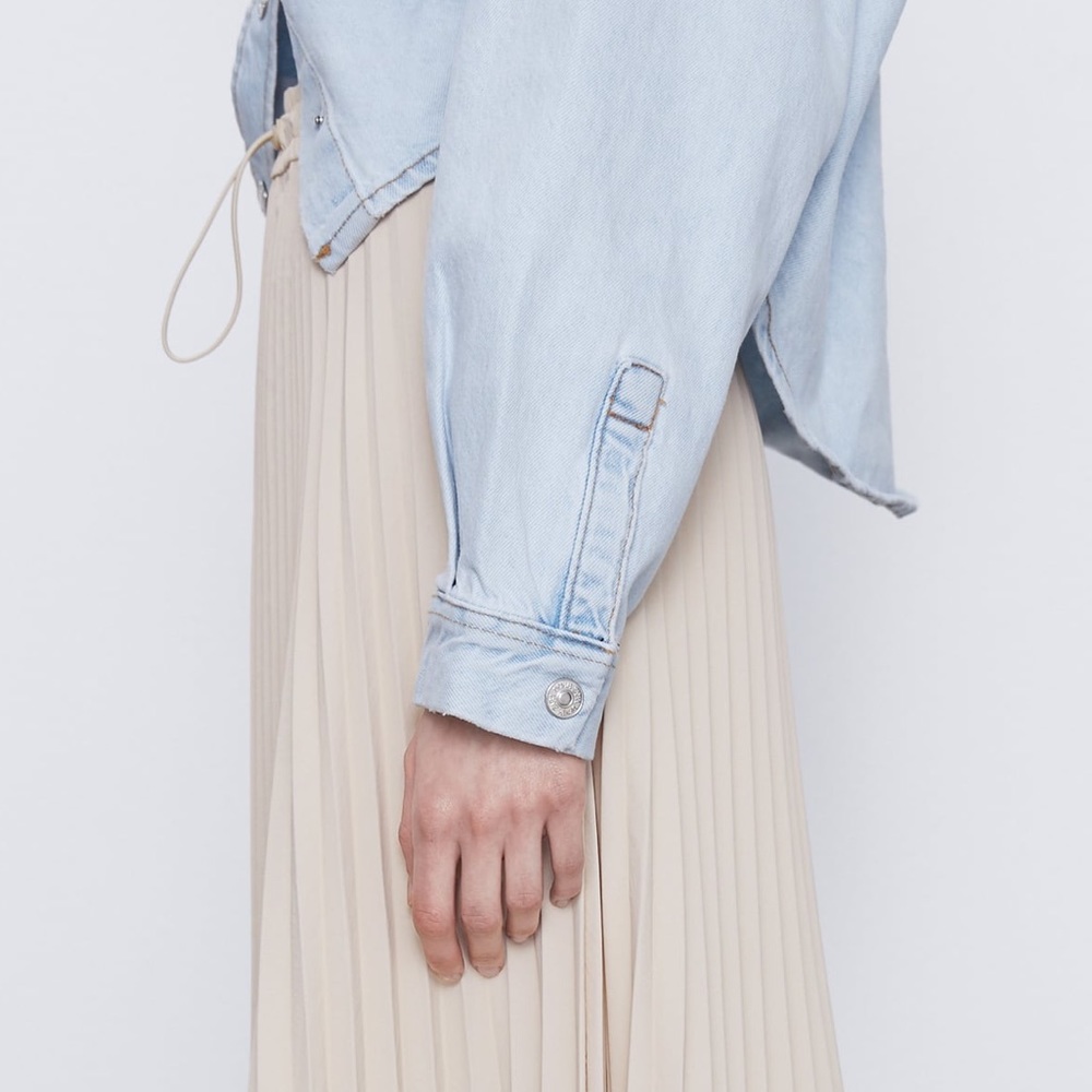 zara PLEATED HIGH WAISTED SKIRT Water-repellent BN - Picture 9 of 11
